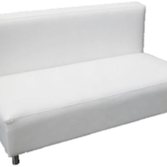 Hire Lounge Sofa - White Leatherette, in Marrickville, NSW