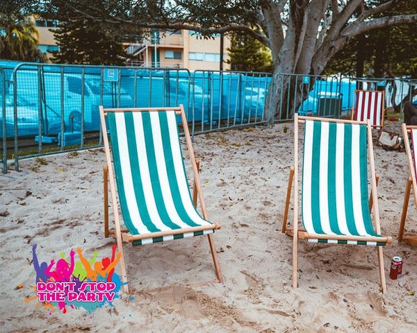 Hire Deck Chair - Red and White, from Don’t Stop The Party