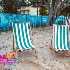 Hire Deck Chair - Red and White, in Geebung, QLD