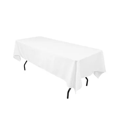 Hire Linen White / Black Tablecloth for 6ft Rectangle table, in Ingleburn, NSW