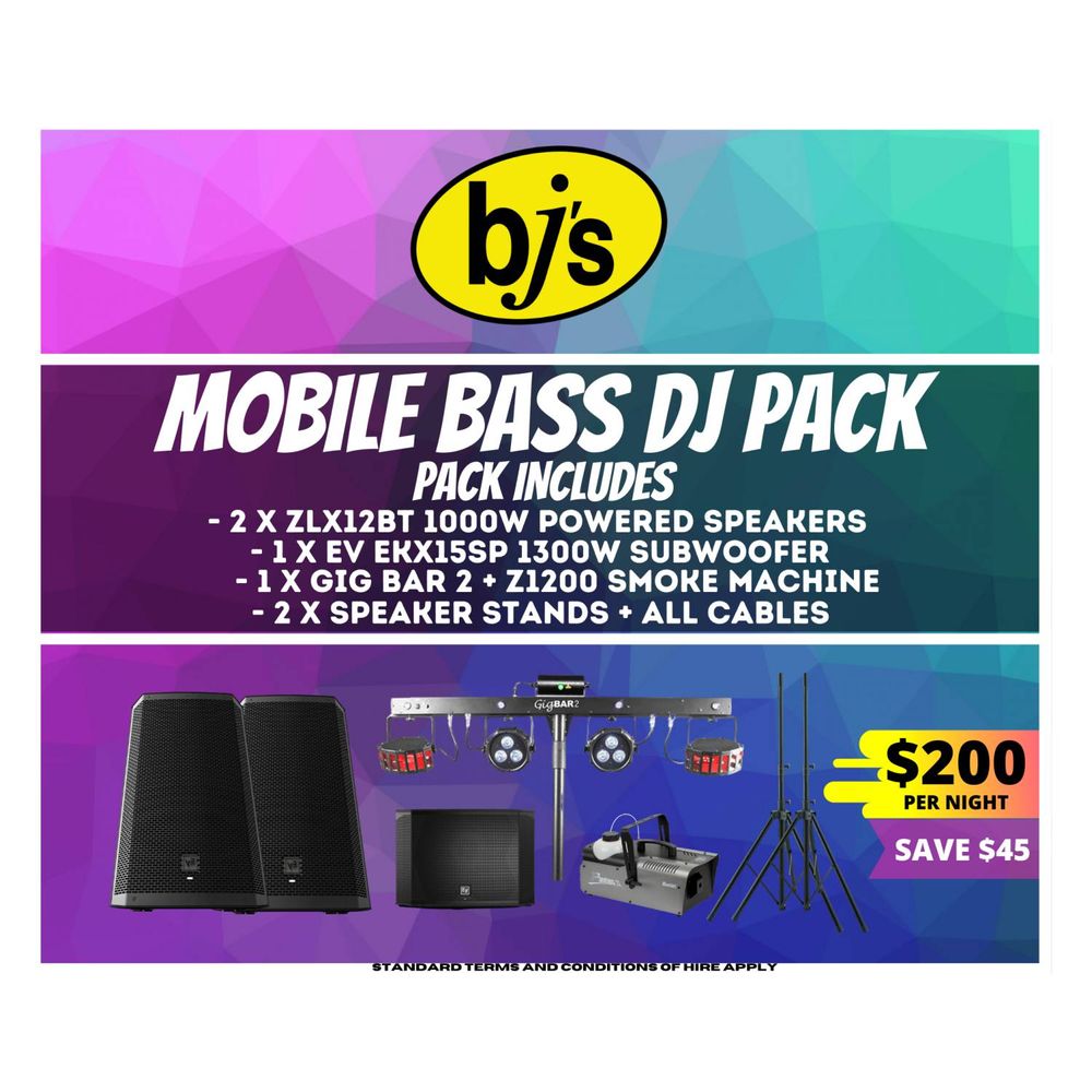 Hire Mobile Bass DJ Pack, hire Speakers, near Newstead
