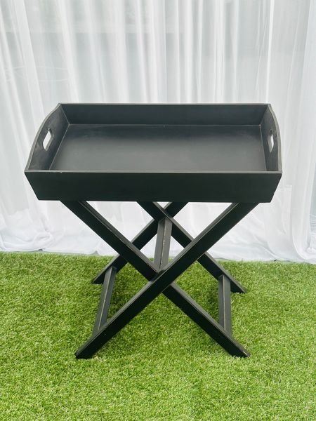 Hire BLACK RECTANGLE BUTLER’S TRAY, from Weddings of Distinction