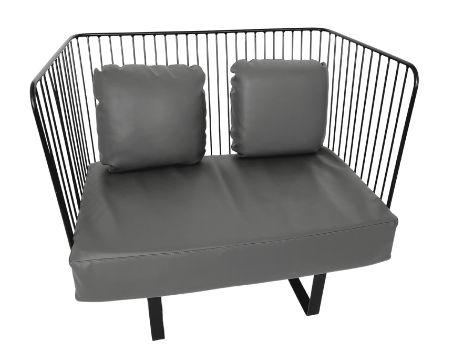 Hire Two Seater Sofa, Wire, Black, Grey Cushions, hire Chairs, near Moorabbin image 1