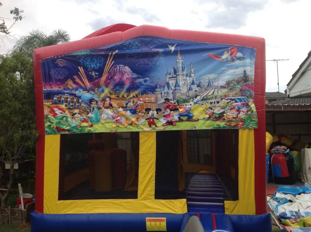 Hire DISNEY ADVENTURE  5IN1  COMBO WITH SLIDE POP UPS BASKETBALL HOOP OBSTACLES AND TUNNEL, hire Jumping Castles, near Doonside