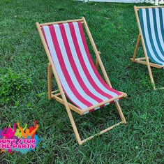 Hire Deck Chair - Blue and White, in Geebung, QLD