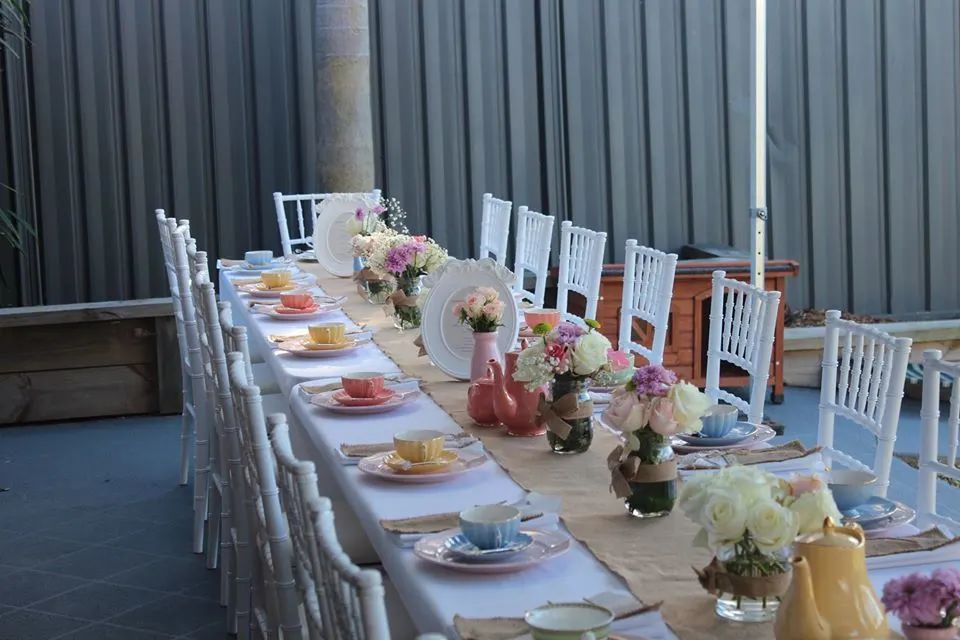 Hire White Tablecloth for Large Trestle Table, hire Tables, near Auburn image 1