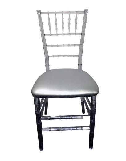Hire Clear Tiffany Chair with Silver Cushion Hire, hire Chairs, near Wetherill Park