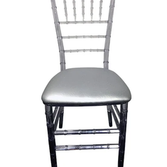 Hire Clear Tiffany Chair with Silver Cushion Hire, in Wetherill Park, NSW