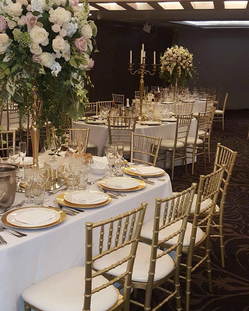 Hire Gold Tiffany Chair with White Cushion Hire, hire Chairs, near Wetherill Park image 2