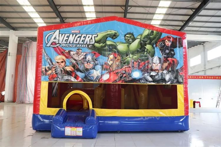 Hire AVENGERS 5IN1 COMBO 7.5X7.5M LARGE WITH SLIDE POP UPS BASKETBALL HOOP OBSTACLES TUNNEL, hire Jumping Castles, near Doonside