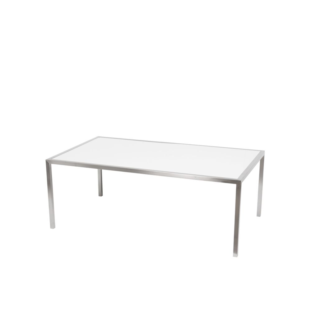 Hire COFFEE TABLE STAINLESS STEEL FRAME WITH ACRYLIC TOP, hire Tables, near Brookvale