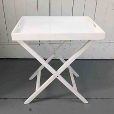 Hire RECTANGLE WHITE BUTLERS TABLE (PLAIN)