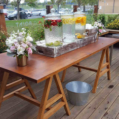 Hire TIMBER TABLE WITH A FRAME LEGS, in Cheltenham, VIC