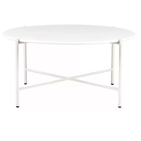 Hire White Round Cross Coffee Table Hire w/ White Top, from Chair Hire Co