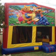 Hire WINNIE THE POOH IN 1 COMBO WITH SLIDE POP UPS & TUNNEL & BASKETBALL HOOP AGES 3 TO 13