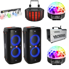 Hire JBL 310 Party Speakers + Lights (Package 2)