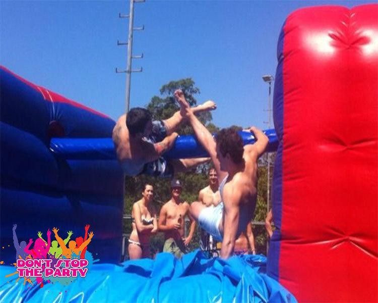 Hire Gladiator Jousting Duel Green and Purple, hire Jumping Castles, near Geebung