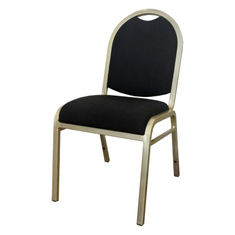 Hire BLACK PADDED CONFERENCE CHAIR GOLD FRAME