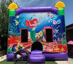 Hire Little Mermaid (4.5mx4.5m) with slide and Basketball Ring inside, hire Jumping Castles, near Mickleham