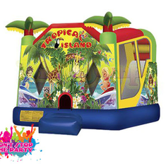 Hire Tropical Island Combo Jumping Castle & Slide, in Geebung, QLD