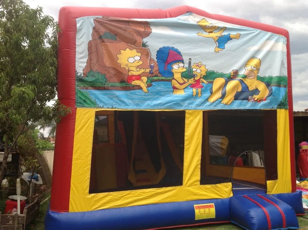 Hire SIMPSONS JUMPING CASTLE WITH SLIDE, hire Jumping Castles, near Doonside