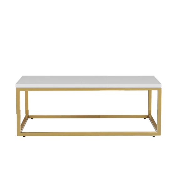 Hire Gold Rectangular Coffee Table Hire – White Top