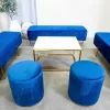 Hire Navy Blue Velvet Ottoman Stool, hire Chairs, near Wetherill Park image 2
