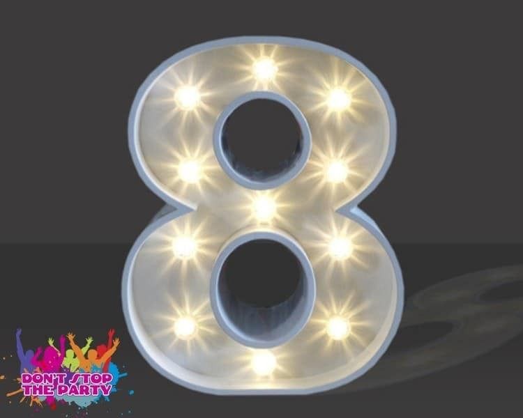 Hire LED Light Up Number - 60cm - 8, hire Party Lights, near Geebung