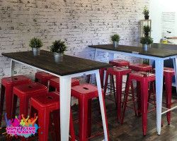 Hire Tolix Bar Stool Red, hire Chairs, near Geebung image 1