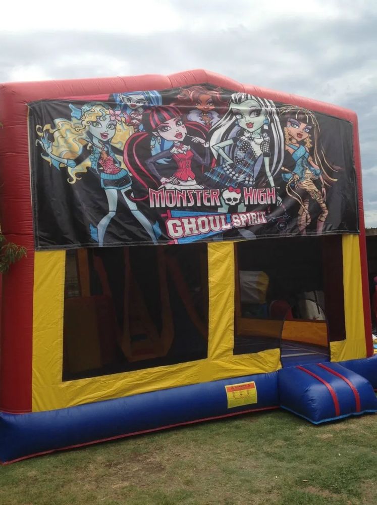 Hire MONSTER HIGH JUMPING CASTLE WITH SLIDE, hire Jumping Castles, near Doonside