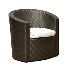 Hire WICKER CHARCOAL FURNITURE OUTDOOR SINGLE TUB CHAIR