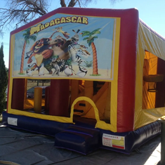 Hire MADAGASCAR JUMPING CASTLE WITH SLIDE