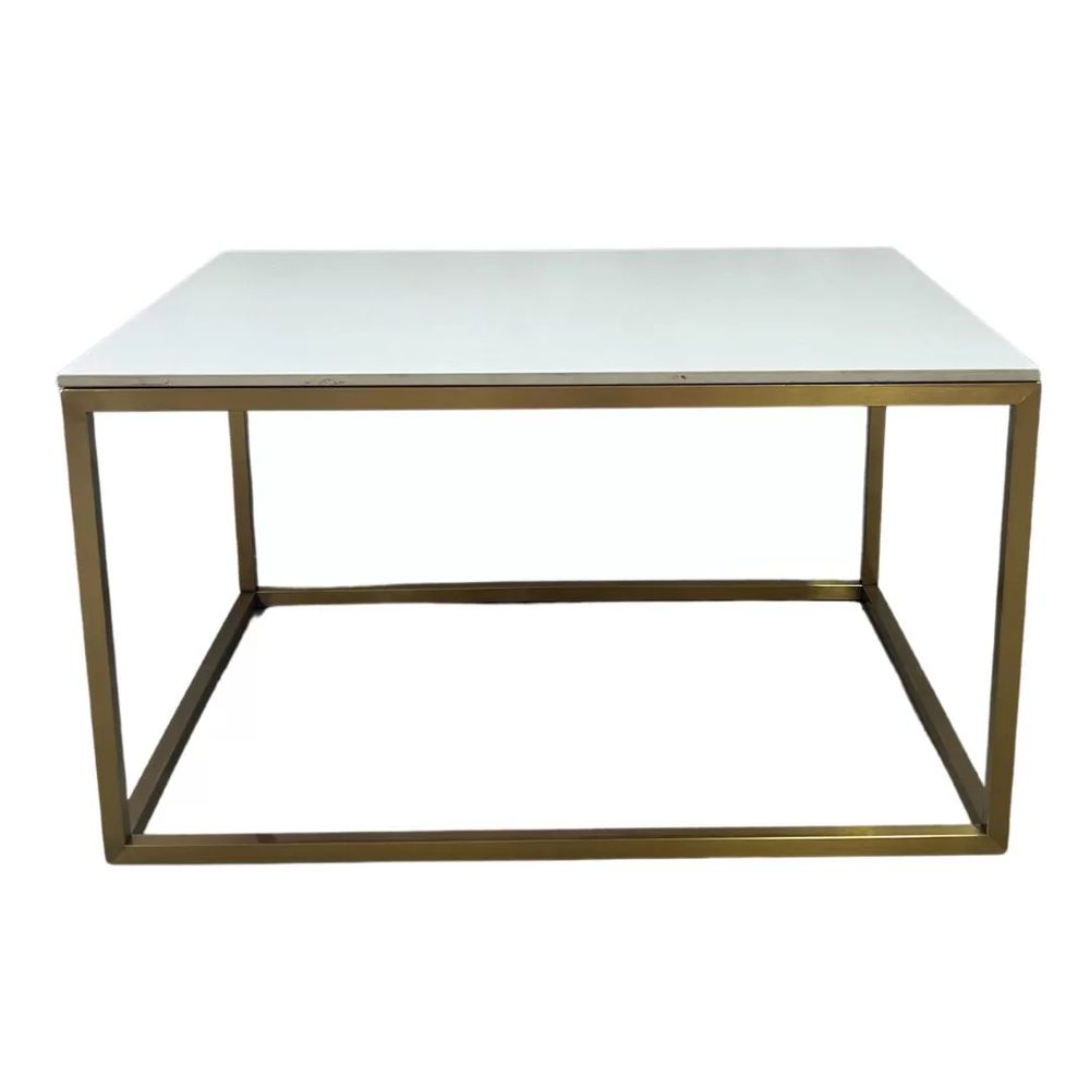 Hire Rectangular Gold Coffee Table w/ White Top, hire Tables, near Wetherill Park image 1