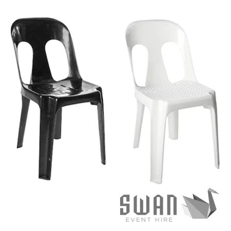 Hire Plastic Chairs - White/Black, hire Chairs, near Bassendean