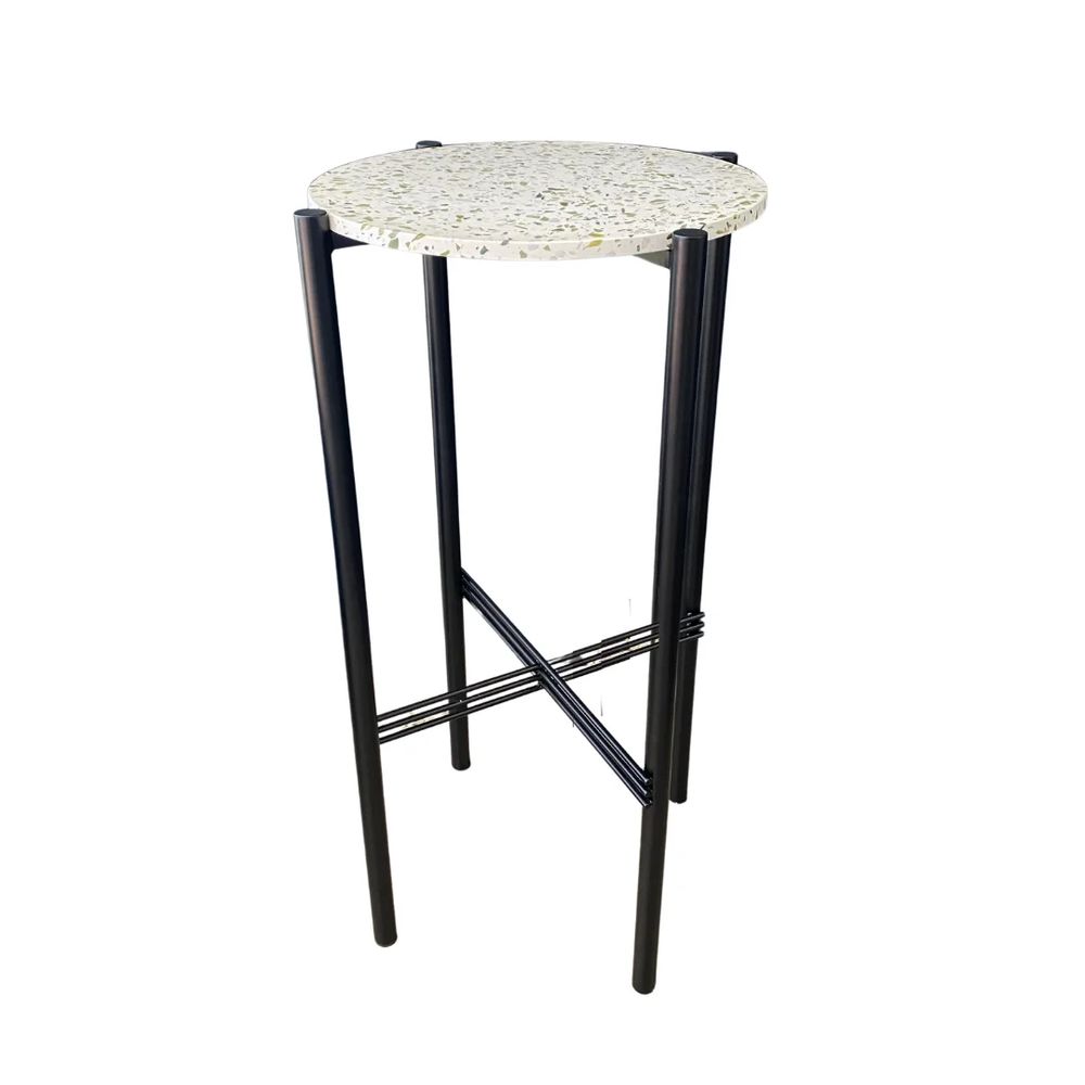 Hire Black Cross Bar Table Hire – Green Terrazzo Top, hire Tables, near Wetherill Park