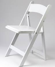 Hire Folding Chair – Padded Seat – White Resin