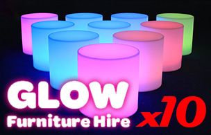 Hire Glow Cylinder Seats - Package 10, hire Chairs, near Smithfield
