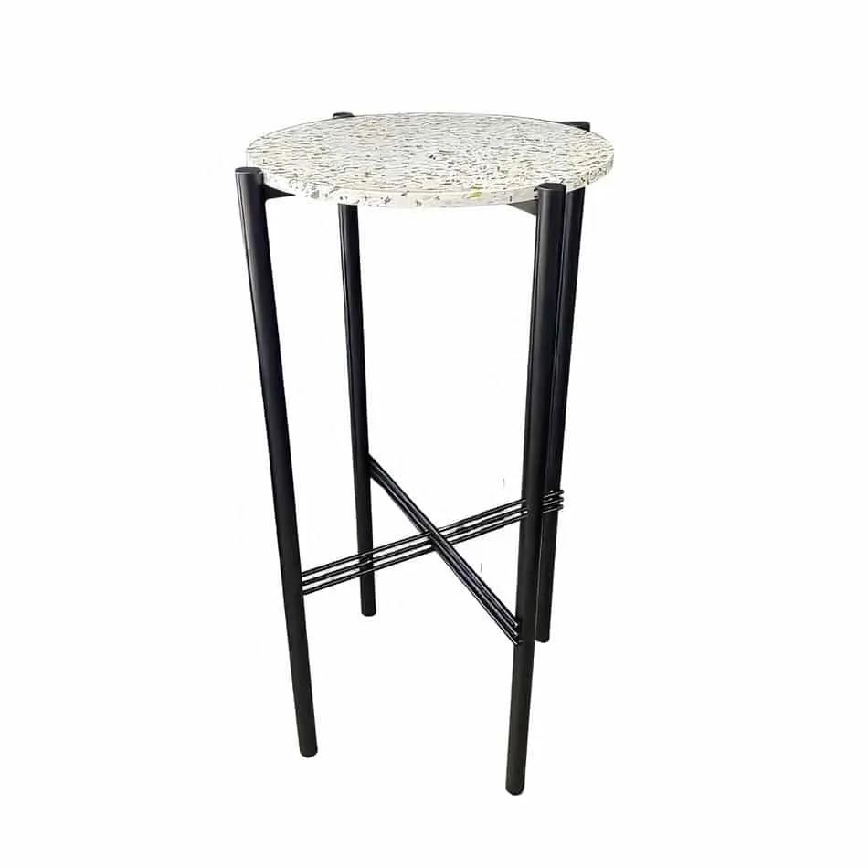 Hire Black Cross Bar Table Hire w/ Green Terrazzo Top, hire Tables, near Oakleigh