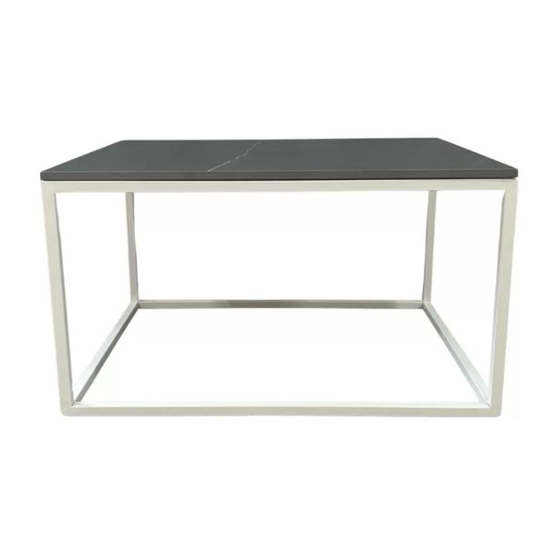 Hire White Rectangular Coffee Table Hire w/ Black Marble Top, from Chair Hire Co