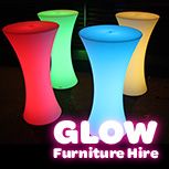 Hire Glow Cocktail Tables - Package 4, hire Tables, near Smithfield