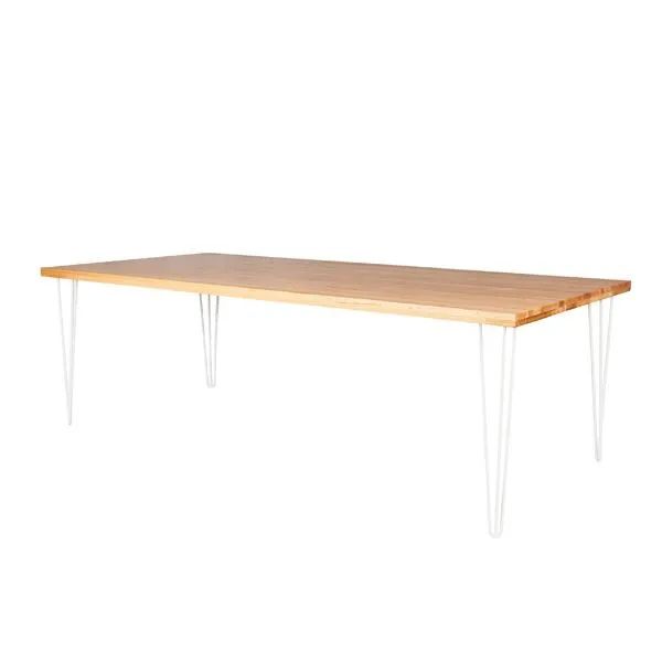 Hire White Hairpin Banquet Table With Natural Timber Top Hire, hire Tables, near Blacktown
