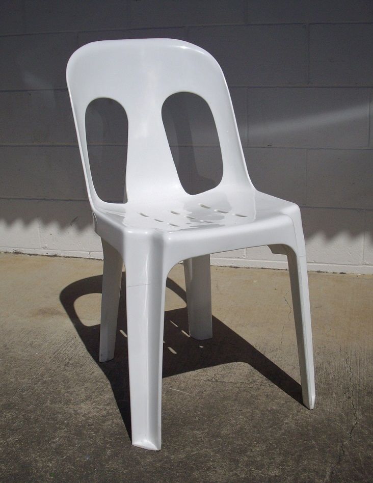 Hire Chair, Stacking White Type 2, hire Chairs, near Hillcrest image 1
