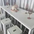 Hire White Rectangular Tapas Table Hire w/ White Top, hire Tables, near Oakleigh image 1