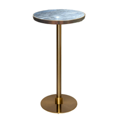 Hire Brass Cocktail Bar Table Hire w/ Blue Marble Top, in Blacktown, NSW