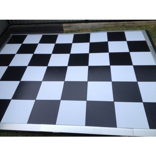 Hire Plastic Black & White Flooring – 4m x 4m