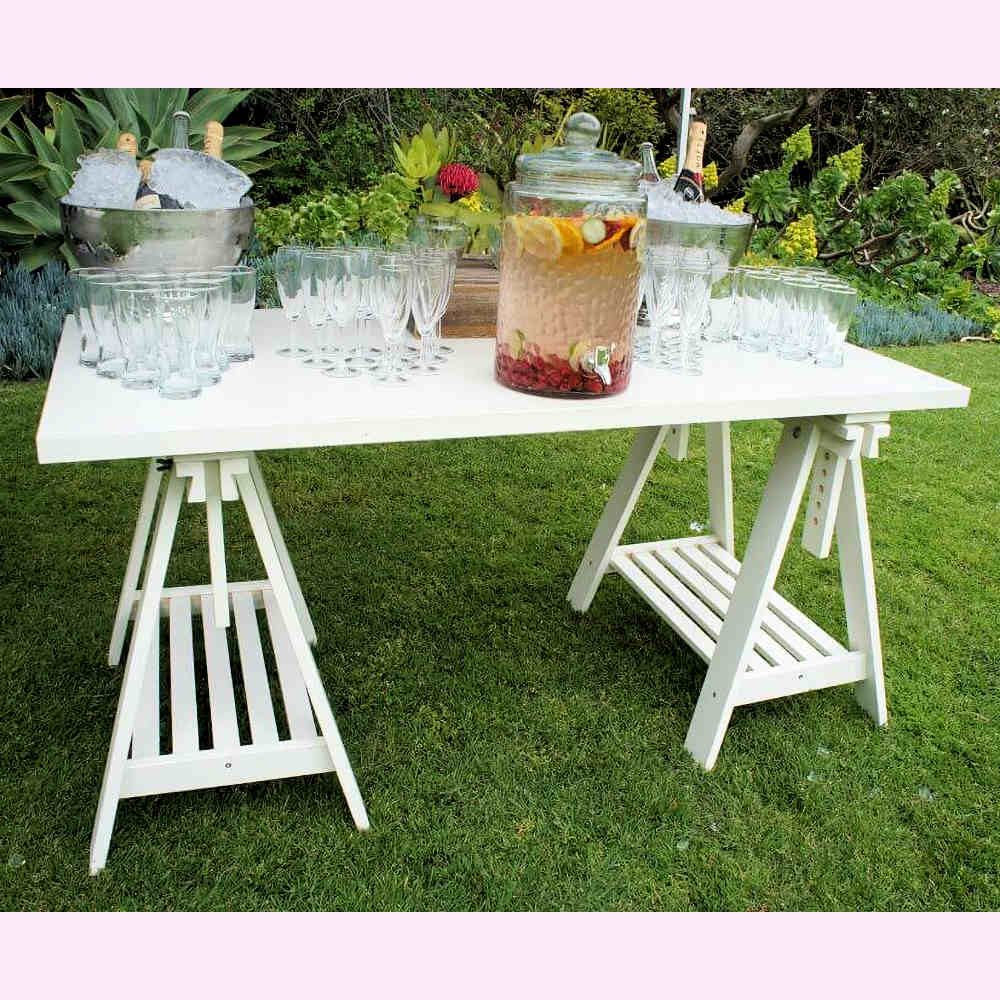 Hire WHITE TABLE WITH A FRAME LEGS, hire Tables, near Cheltenham image 1
