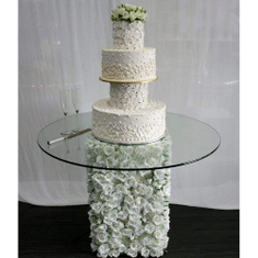 Hire CAKE TABLE WITH SILK FLOWER BASE