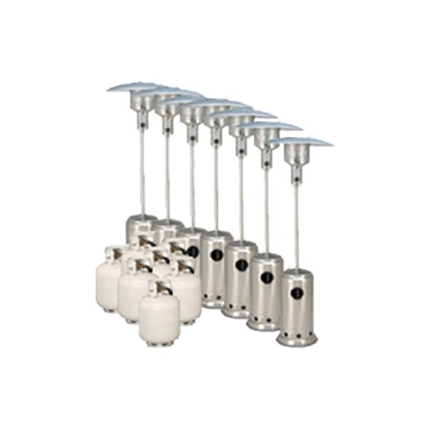 Hire Package 7 – 7 x Mushroom Heater With Gas Bottle Included, from Melbourne Party Hire Co
