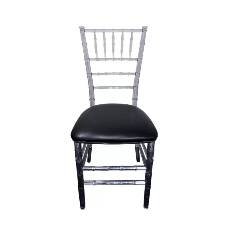 Hire Clear Tiffany Chair Hire w/ Black Cushion, hire Chairs, near Blacktown