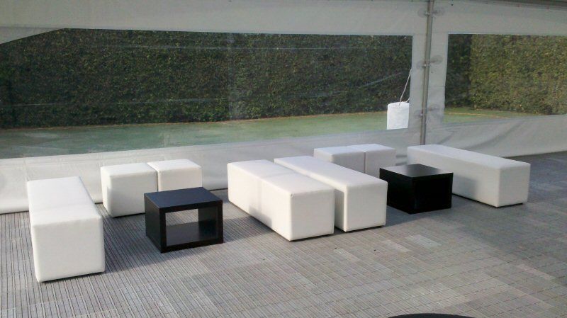 Hire Cube ottoman white, hire Chairs, near Ringwood image 1